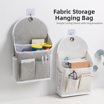 Τσαντα τοίχου για αποθήκευση, ύφασμα βαμβακο-λίνες, μοντέλο 00409, πολυλειτουργική αποθήκευση για υπνοδωμάτιο, μπαλκόνι, μπάνιο και κουζίνα