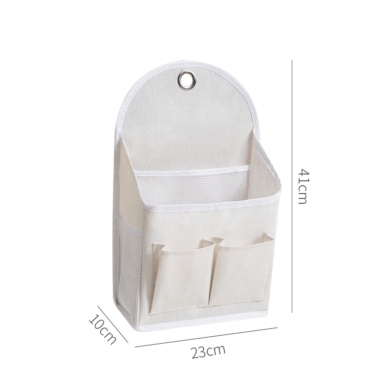 Seinale ripatav hoiukott, puuvillase-lina materjaliga, mudel 00409, mitmekülgne seinale paigaldatav hoiulahendus magamistuppa, rõdule, vannituppa ja köögile