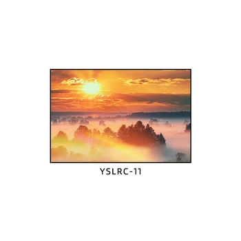 Διακοσμητικός πίνακας τοπίου δάσους με Ανατολή Ηλίου — κορνίζα από αλουμίνιο, καμβάς λαδιού, χειροποίητη ζωγραφική, σαλόνι, μοντέρνος μινιμαλισμός