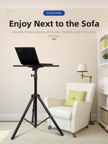 Стойка за лаптоп със безжично зареждане, регулируема по височина и сгъваема, за употреба на открито