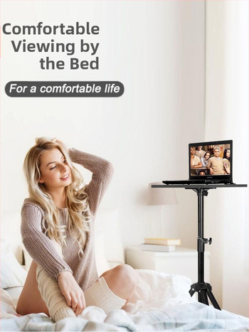 Стойка за лаптоп със безжично зареждане, регулируема по височина и сгъваема, за употреба на открито