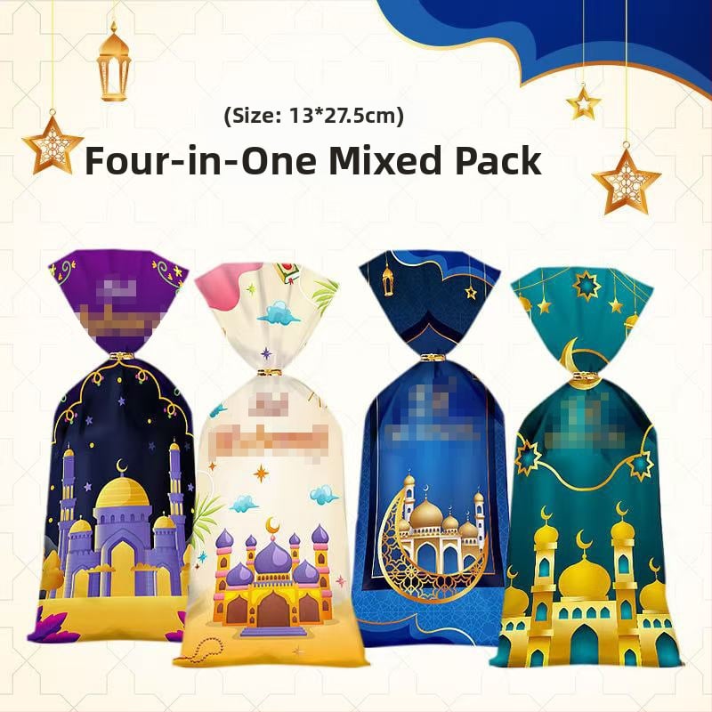 Torba bombona mjeseca sa zvijezdama – Vrećica za darove za zabave, Graviranje, PP materijal, Crtani stil, 50 komada vezica Žica, Otisak logotipa