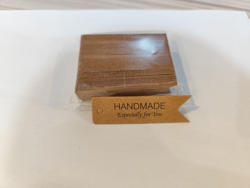 Хангтаг за Свети Валентин – картичка за пожелания от крафт хартия, офсетен печат, 100 листа в пакет, персонализирана