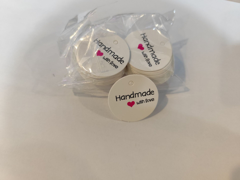 Хангтаг за Свети Валентин – картичка за пожелания от крафт хартия, офсетен печат, 100 листа в пакет, персонализирана