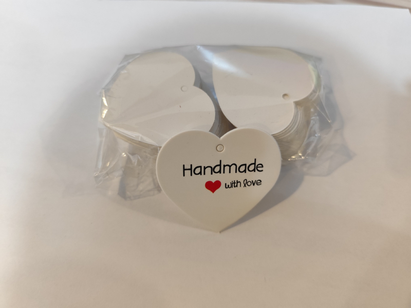 Хангтаг за Свети Валентин – картичка за пожелания от крафт хартия, офсетен печат, 100 листа в пакет, персонализирана