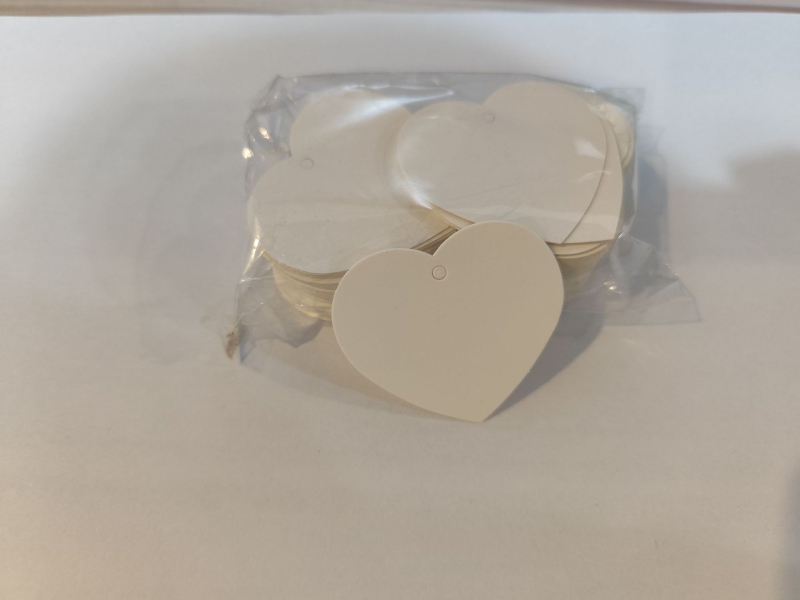 Хангтаг за Свети Валентин – картичка за пожелания от крафт хартия, офсетен печат, 100 листа в пакет, персонализирана