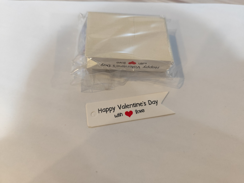 Хангтаг за Свети Валентин – картичка за пожелания от крафт хартия, офсетен печат, 100 листа в пакет, персонализирана