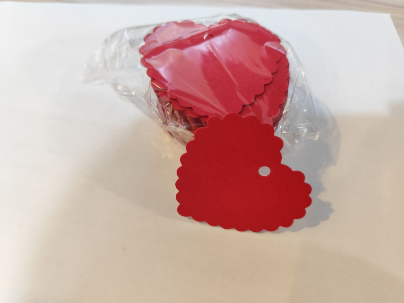 Хангтаг за Свети Валентин – картичка за пожелания от крафт хартия, офсетен печат, 100 листа в пакет, персонализирана