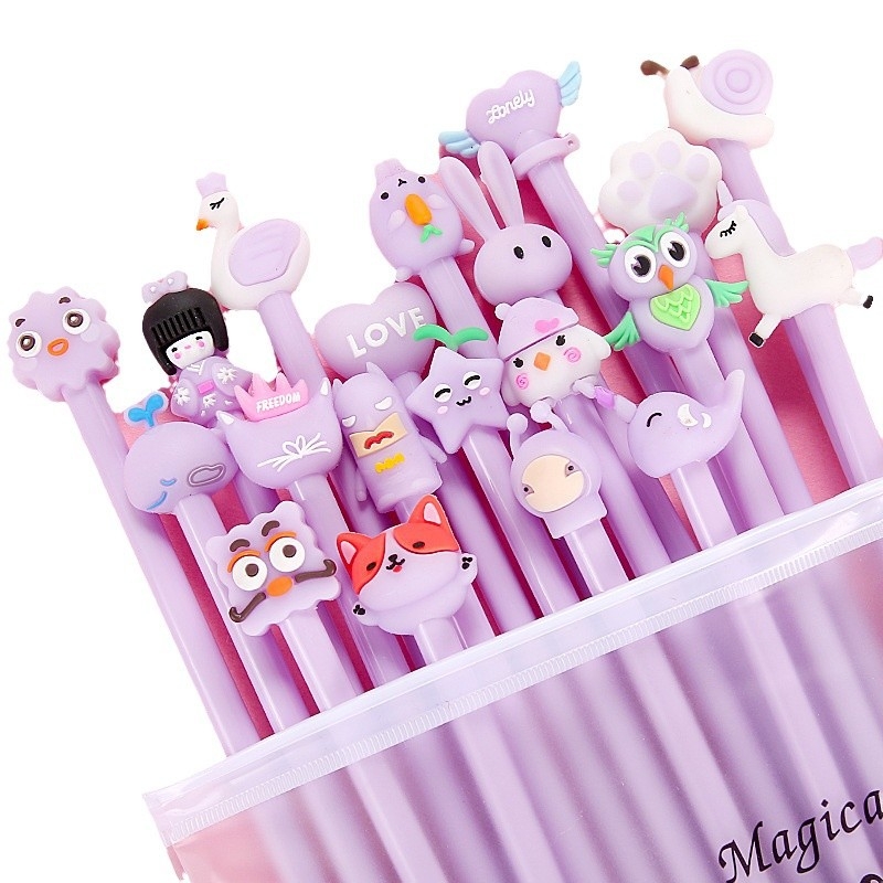 Good Wenju Cute Cartoon sērijas gelpildes komplekts, nerūsējošā tērauda gals, plastmasas korpuss, tīrais svars 100–200 g