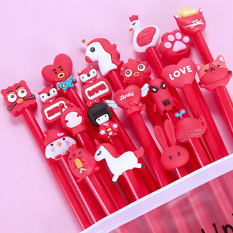 Good Wenju Cute Cartoon sērijas gelpildes komplekts, nerūsējošā tērauda gals, plastmasas korpuss, tīrais svars 100–200 g