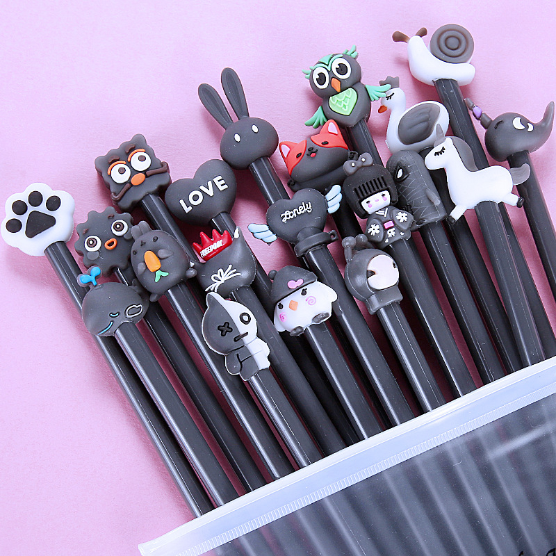 Good Wenju Cute Cartoon sērijas gelpildes komplekts, nerūsējošā tērauda gals, plastmasas korpuss, tīrais svars 100–200 g