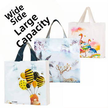 Bērnu apģērbu iepakojuma soma ar zīmējuma dizainu – divslāņu konstrukcija, 12 zīda biezums, jauns materiāls, augsta dienas ražošana