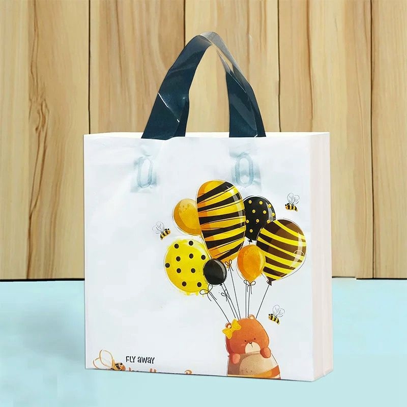 Bērnu apģērbu iepakojuma soma ar zīmējuma dizainu – divslāņu konstrukcija, 12 zīda biezums, jauns materiāls, augsta dienas ražošana