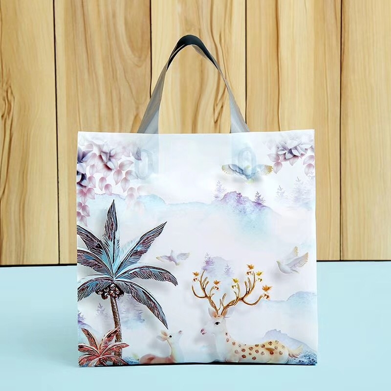 Bērnu apģērbu iepakojuma soma ar zīmējuma dizainu – divslāņu konstrukcija, 12 zīda biezums, jauns materiāls, augsta dienas ražošana