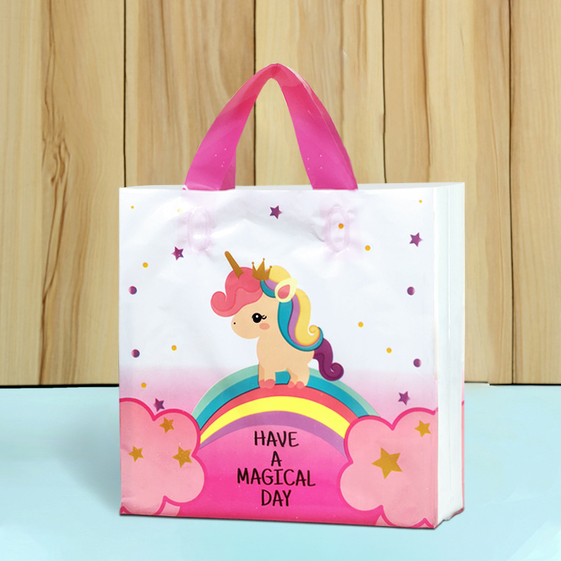 Bērnu apģērbu iepakojuma soma ar zīmējuma dizainu – divslāņu konstrukcija, 12 zīda biezums, jauns materiāls, augsta dienas ražošana