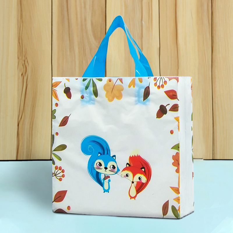 Bērnu apģērbu iepakojuma soma ar zīmējuma dizainu – divslāņu konstrukcija, 12 zīda biezums, jauns materiāls, augsta dienas ražošana