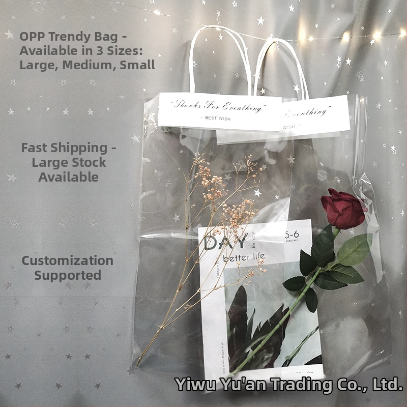 OPP торби за букети, готови наличности, терминално опаковане, техника на лепене, 10 броя