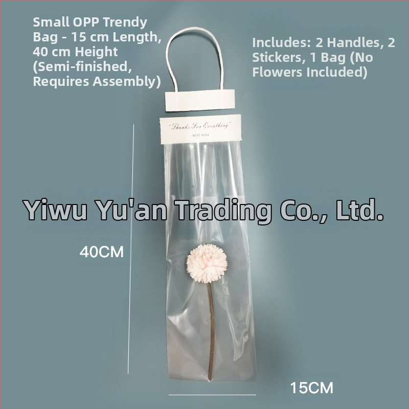 Pungi OPP pentru buchete, disponibile imediat, ambalaj final, tehnică de lipire, 10 bucăți