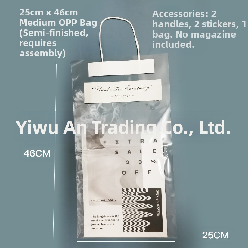 Pungi OPP pentru buchete, disponibile imediat, ambalaj final, tehnică de lipire, 10 bucăți