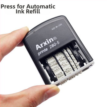 Σφραγίδα ημερομηνίας — επιστροφή μελανιού; Εκτύπωση ημερομηνίας με ανάστροφο μελάνι (Υλικό: Πλαστικό; Σχήμα: Εκτύπωση ημερομηνίας με ανάστροφο μελάνι; Χρήση: Εκτύπωση ημερομηνίας; Χαρακτηριστικά: Επιστροφή μελανιού)