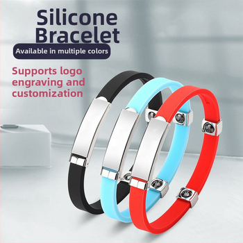 Szilikon karkötő, uniszex, geometriai kialakítás, Germanite beépítés, sport célokra