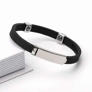 Βραχιόλι σιλικόνης unisex, γεωμετρικός σχεδιασμός, ενσωματωμένο Germanite, για αθλητισμό