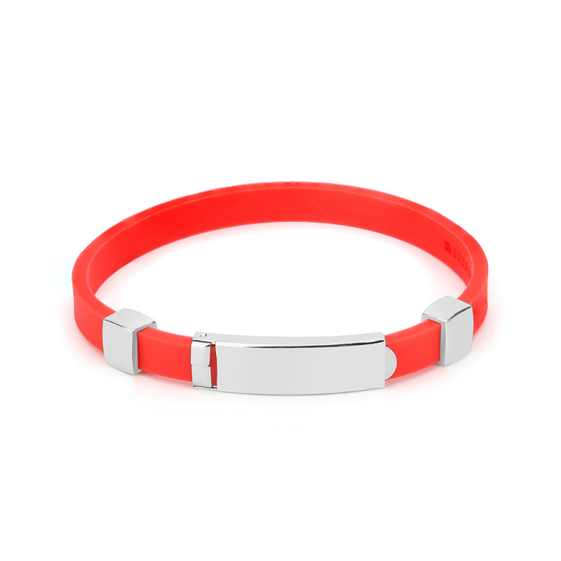 Szilikon karkötő, uniszex, geometriai kialakítás, Germanite beépítés, sport célokra