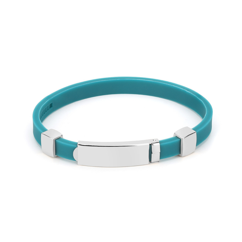 Szilikon karkötő, uniszex, geometriai kialakítás, Germanite beépítés, sport célokra