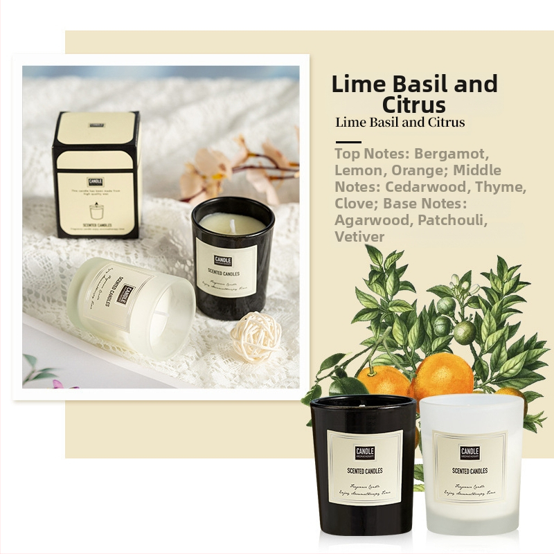 Aromaterapijas svece no sojas vaska, rokdarbs, cilindriska forma, OEM pielāgošana