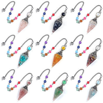 Pandantiv din piatră semiprețioasă naturală, formă conică hexagonală, prelucrare: șlefuire și lustruire (Specificații cruciale: pietre semiprețioase; formă conică hexagonală; șlefuire și lustruire)