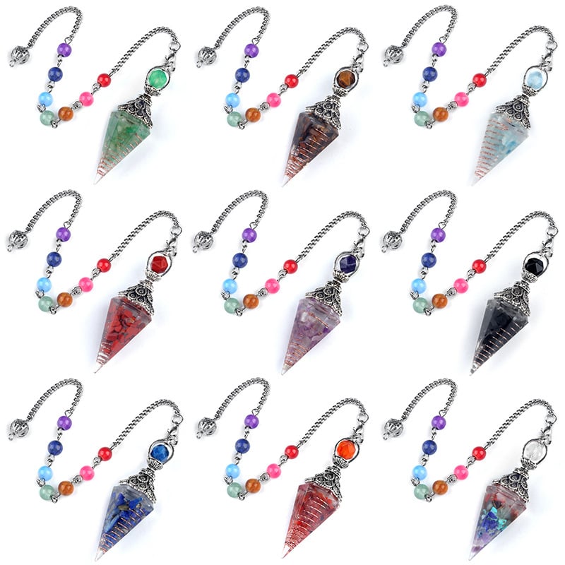 Μενταγιόν από φυσικούς ημιπολύτιμους λίθους, εξάγωνο κωνικό σχήμα, επεξεργασία: άλεση και γυάλισμα (Κρίσιμες προδιαγραφές: φυσικοί ημιπολύτιμοι λίθοι; εξάγωνο κωνικό σχήμα; άλεση και γυάλισμα)