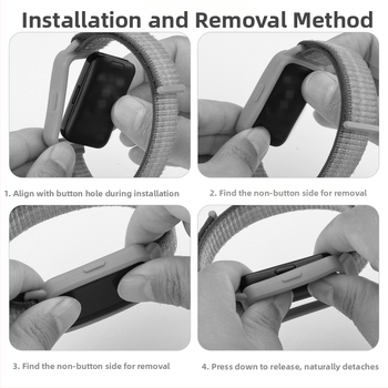 Каишка за часовник Samsung Galaxy FIT3, велкро, найлонова плитка, рамкова конструкция; тегло 8 g; пусната през 2024; съвместима с Samsung