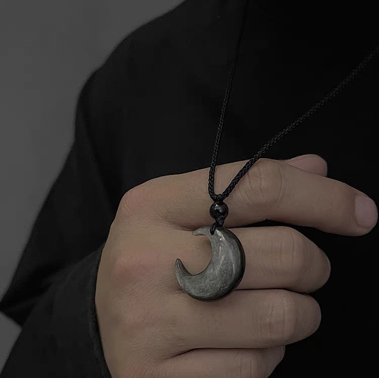 Ogrlica od srebrnog obsidijana, ručna izrada, brend Aisu, novi kineski stil