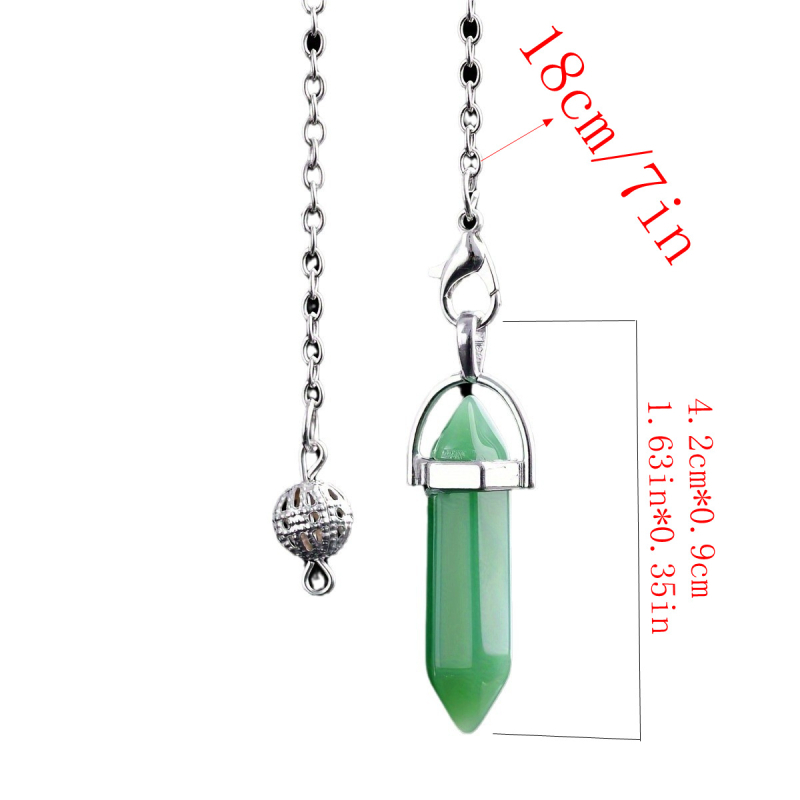 Ogrlica s šesterokutnim privjeskom od umjetnog kristala, geometrijski stil, poli završetak