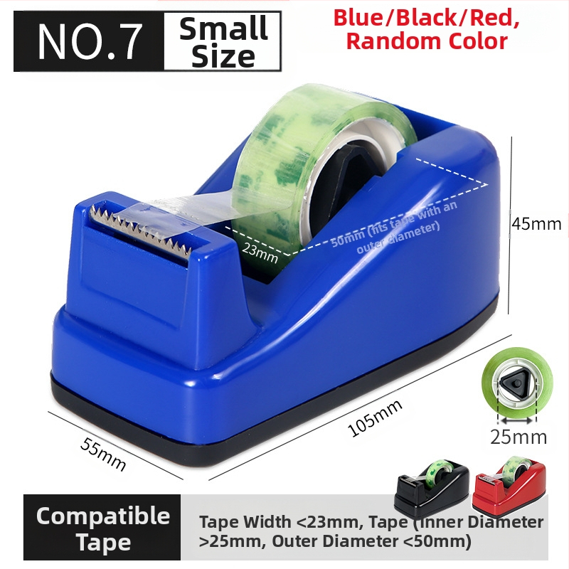 Transparentni držač trake s rezačom, plastični, model NO.6-NO.9, promjer osovine 25 mm, širina trake do 22 mm, neto težina 500 g