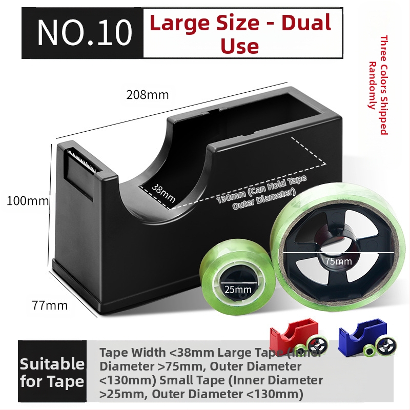 Transparentni držač trake s rezačom, plastični, model NO.6-NO.9, promjer osovine 25 mm, širina trake do 22 mm, neto težina 500 g