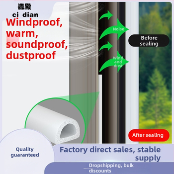 Bandă de etanșare pentru ferestre și uși – izolare fonică, antișoc, impermeabilă, autoadezivă; tip D și tip U; modelul 003