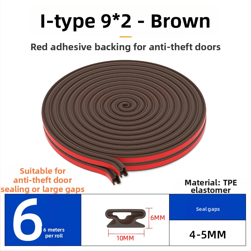 Bandă de etanșare pentru ferestre și uși – izolare fonică, antișoc, impermeabilă, autoadezivă; tip D și tip U; modelul 003