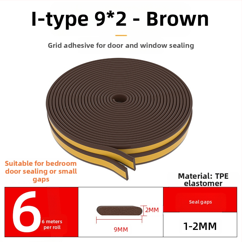 Bandă de etanșare pentru ferestre și uși – izolare fonică, antișoc, impermeabilă, autoadezivă; tip D și tip U; modelul 003