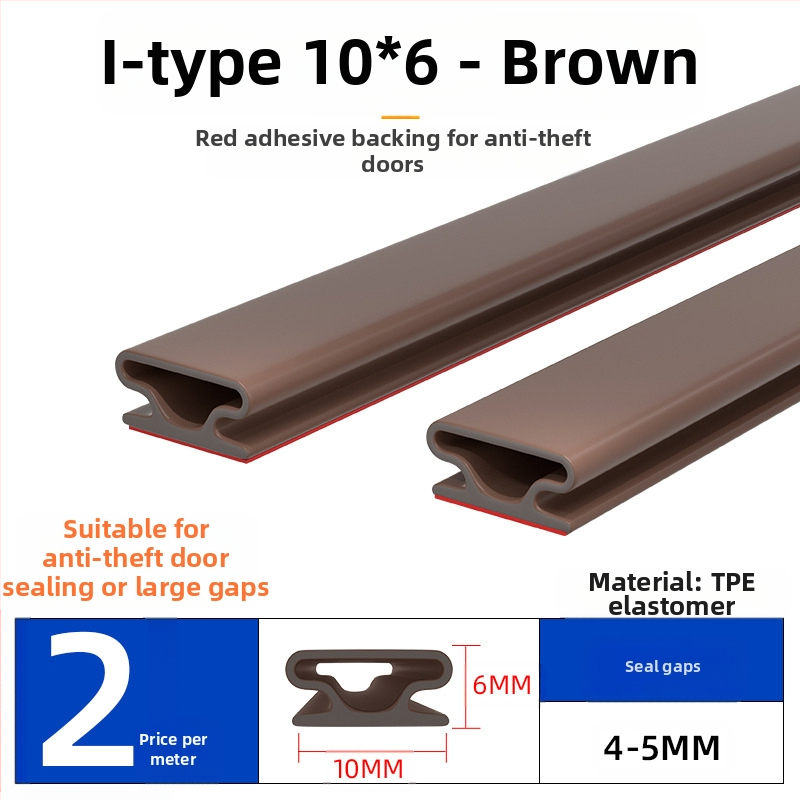 Bandă de etanșare pentru ferestre și uși – izolare fonică, antișoc, impermeabilă, autoadezivă; tip D și tip U; modelul 003