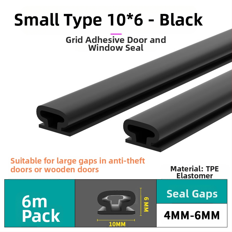 Bandă de etanșare pentru ferestre și uși – izolare fonică, antișoc, impermeabilă, autoadezivă; tip D și tip U; modelul 003