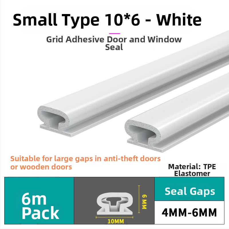 Bandă de etanșare pentru ferestre și uși – izolare fonică, antișoc, impermeabilă, autoadezivă; tip D și tip U; modelul 003