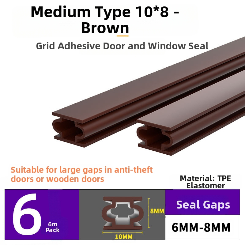 Bandă de etanșare pentru ferestre și uși – izolare fonică, antișoc, impermeabilă, autoadezivă; tip D și tip U; modelul 003