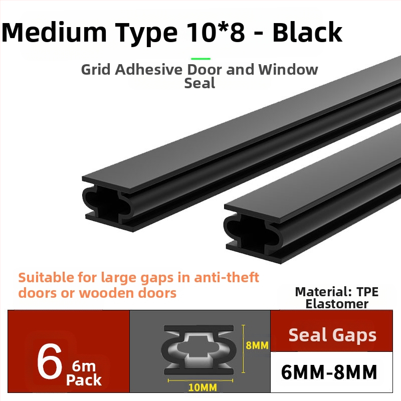 Bandă de etanșare pentru ferestre și uși – izolare fonică, antișoc, impermeabilă, autoadezivă; tip D și tip U; modelul 003