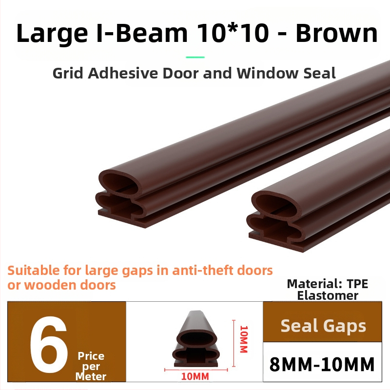 Bandă de etanșare pentru ferestre și uși – izolare fonică, antișoc, impermeabilă, autoadezivă; tip D și tip U; modelul 003