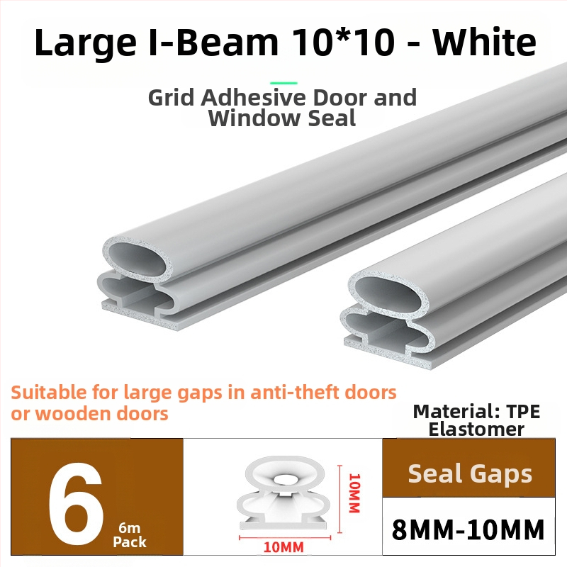 Bandă de etanșare pentru ferestre și uși – izolare fonică, antișoc, impermeabilă, autoadezivă; tip D și tip U; modelul 003