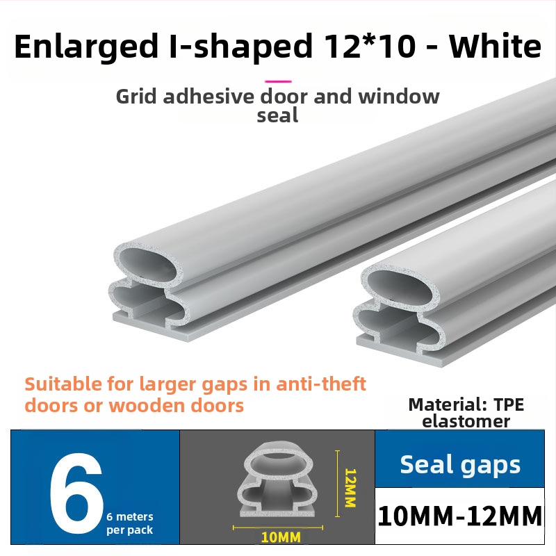 Bandă de etanșare pentru ferestre și uși – izolare fonică, antișoc, impermeabilă, autoadezivă; tip D și tip U; modelul 003