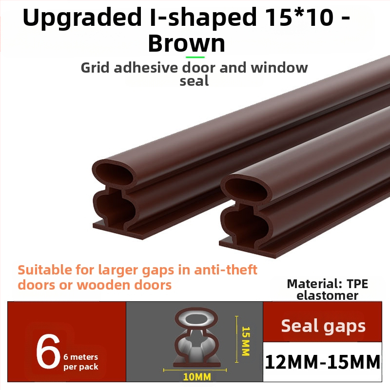 Bandă de etanșare pentru ferestre și uși – izolare fonică, antișoc, impermeabilă, autoadezivă; tip D și tip U; modelul 003