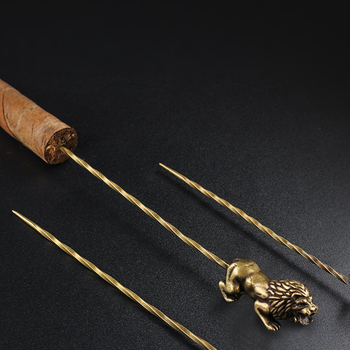 Ορείχαλκος σπειροειδή βελόνα αερισμού για πούρο — θήκη στάχτης, μινιμαλιστικό αξεσουάρ καπνίσματος, συσκευασία 200 τεμάχια