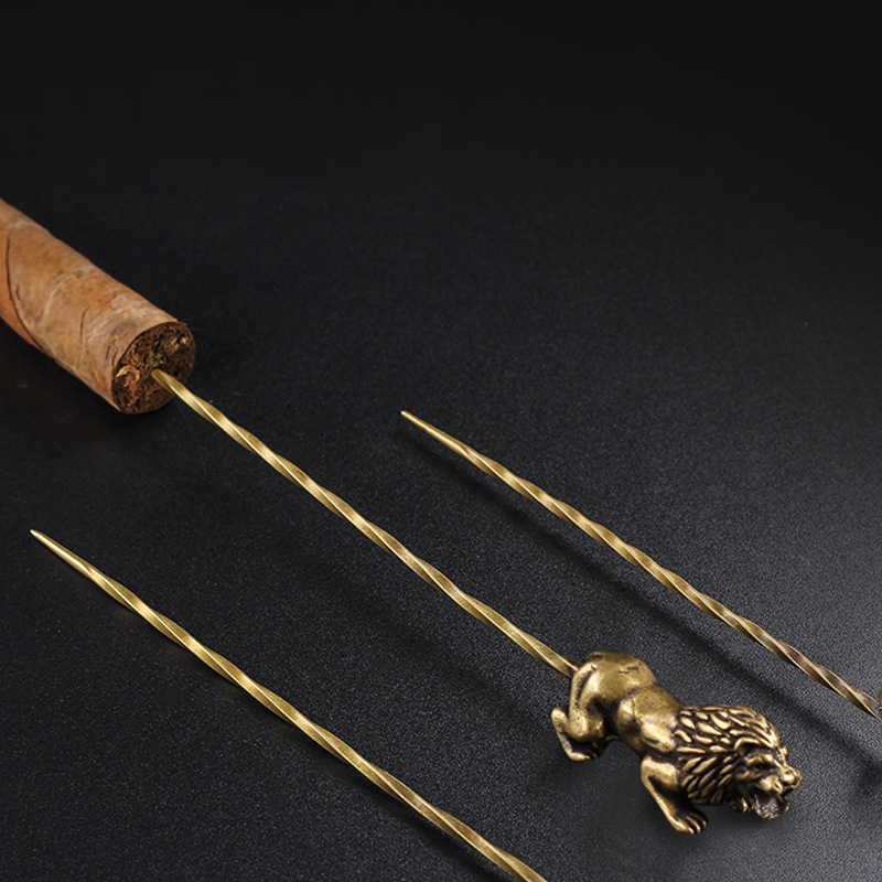 Sárgaréz spirálos cigarettás ventilációs tű – hamutartó, minimalist dohányzó kiegészítő, 200 darabos csomag